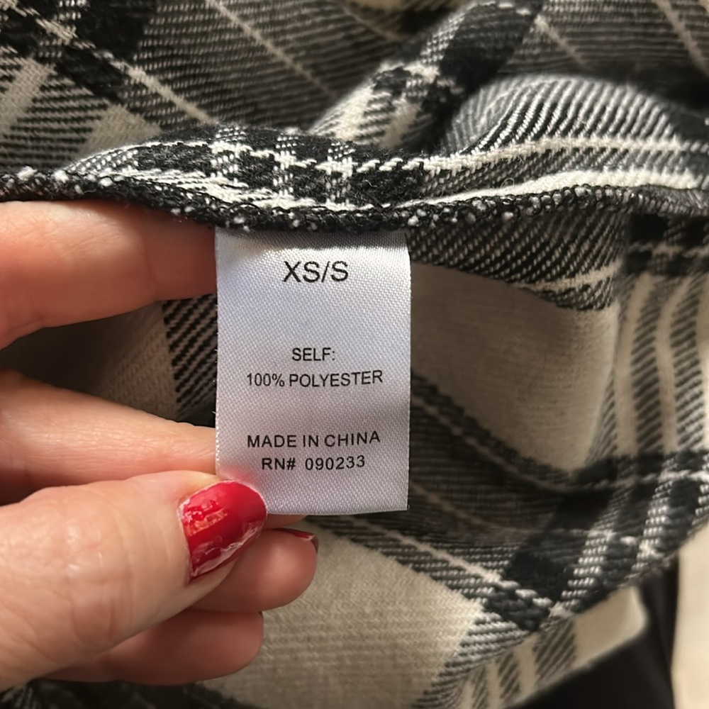 LA Hearts Oversized Plaid Placket sz XS/S - Picture 7 of 7